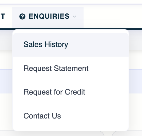 Enquiries menu