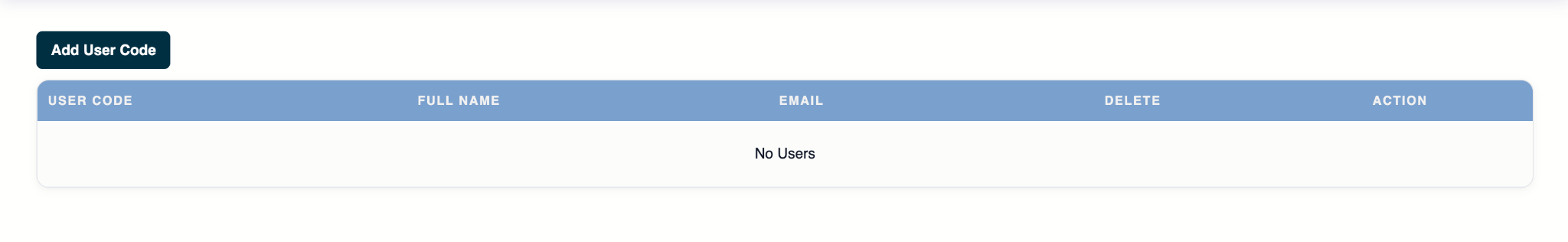 Manage Users page