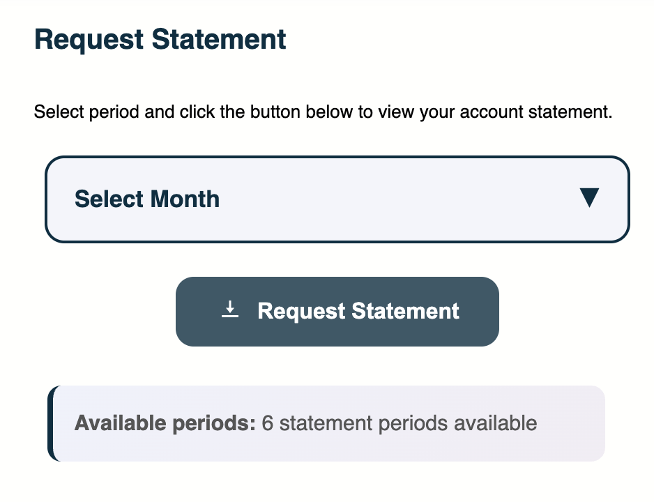 Request Statement screen